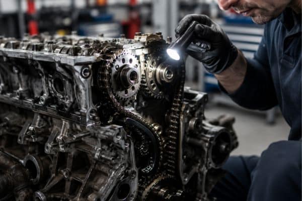 chaîne de distribution sur un moteur