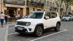 jeep renegade garé en ville