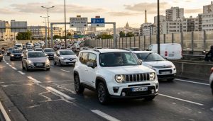 jeep renegade hybride qui roule sur le peripherique