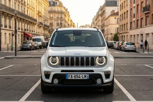 jeep renegade hybride en ville garée